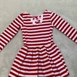 PATTYCAKES ADORABLE Red and White Striped Long Sleeve Dress with Flared Hem